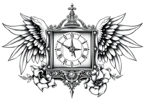 Slot machine with compass and clock with angel wings tattoo idea