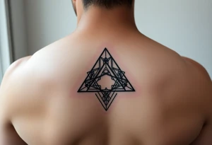Geometric small triangle about different paths in life merge together and become stronger while being psychedelic and trippy make it fine line 
Make it simple tattoo idea