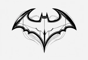 Dark and edgy batman symbol tattoo idea