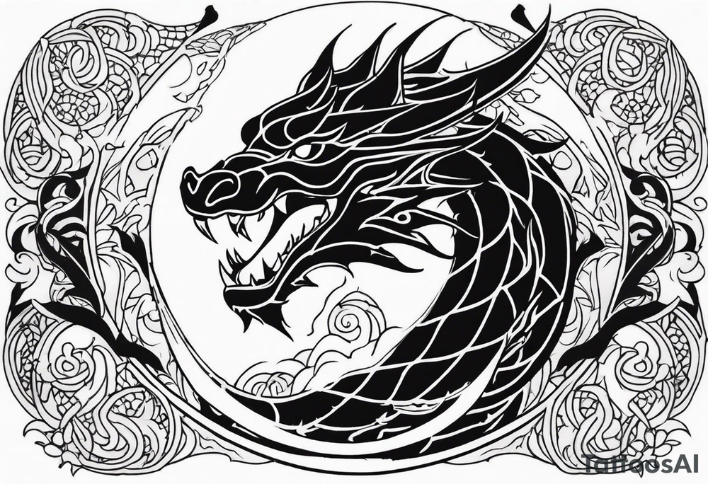 Fire breathing dragon around wrist tattoo idea