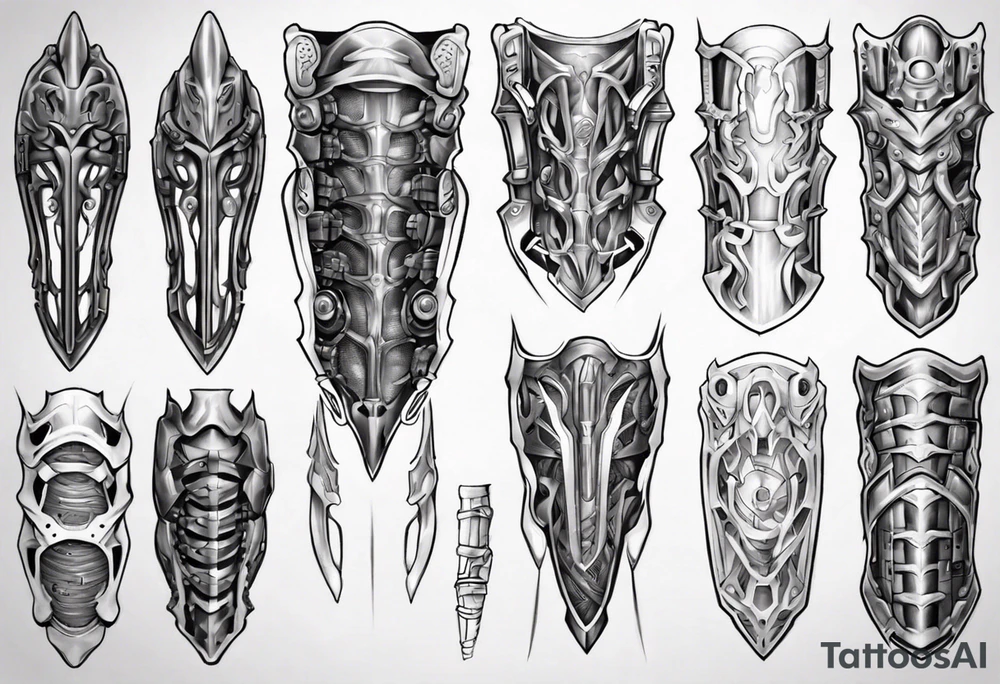 Leg armor tattoo idea