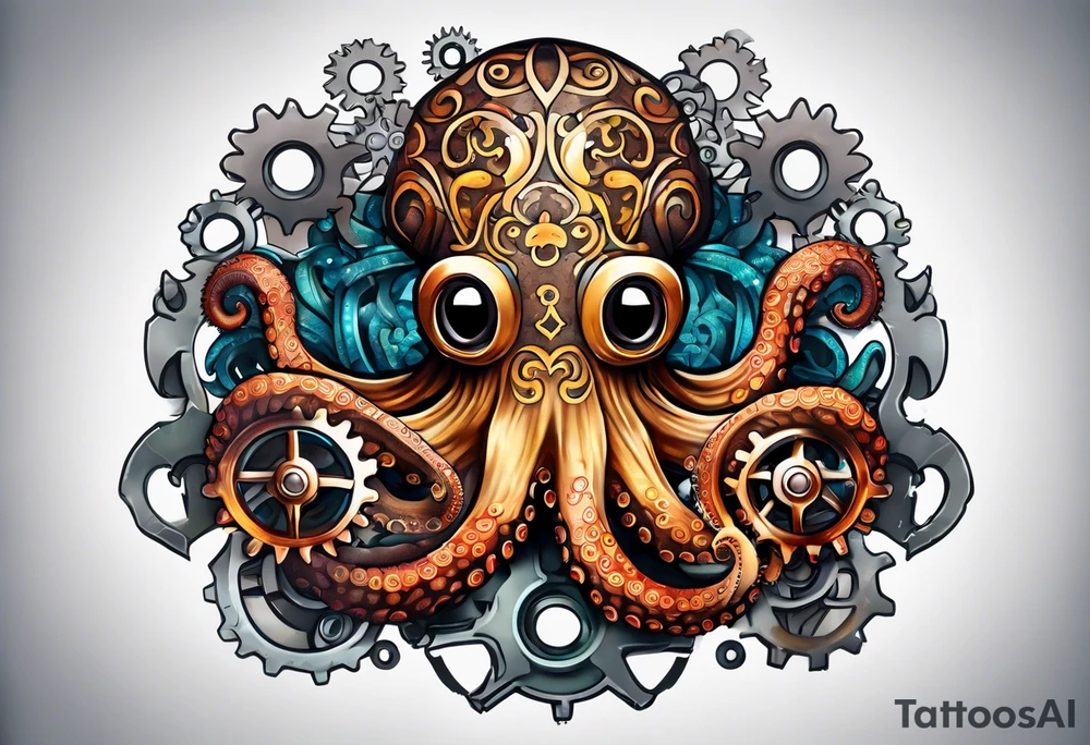 Octopus, gears tattoo idea