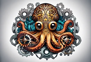 Octopus, gears tattoo idea