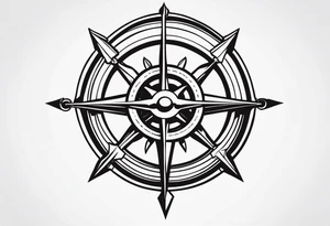 half anchor half helm
simple lines
no skulls tattoo idea