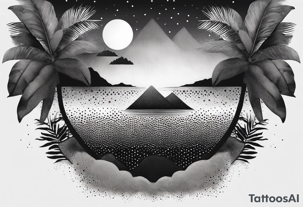 Tropical islands tattoo idea