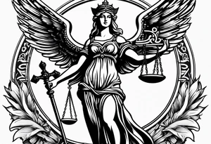 lady justice with wing tattoo idea