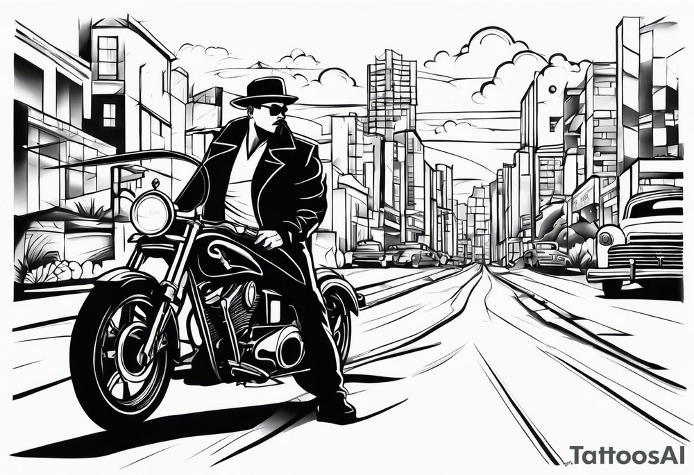 Chicano style scenary
city gangster tattoo idea