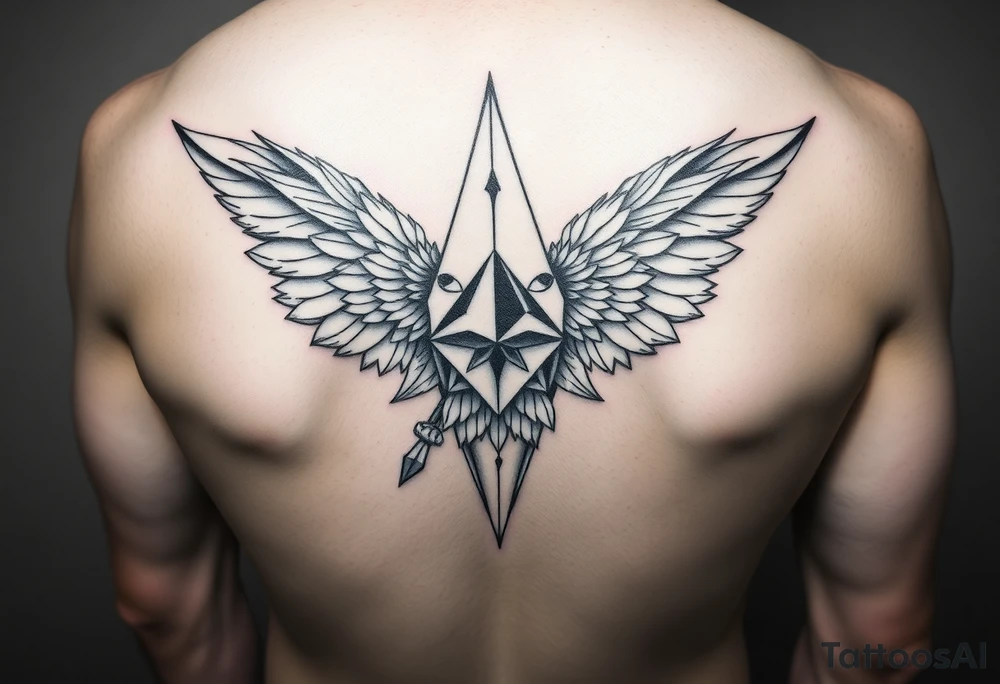 Kombinace býka štíra a panny v geometrickém stylu, žebra pod levým prsem, jednoduché, mužské tattoo idea