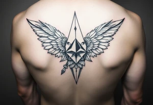 Kombinace býka štíra a panny v geometrickém stylu, žebra pod levým prsem, jednoduché, mužské tattoo idea
