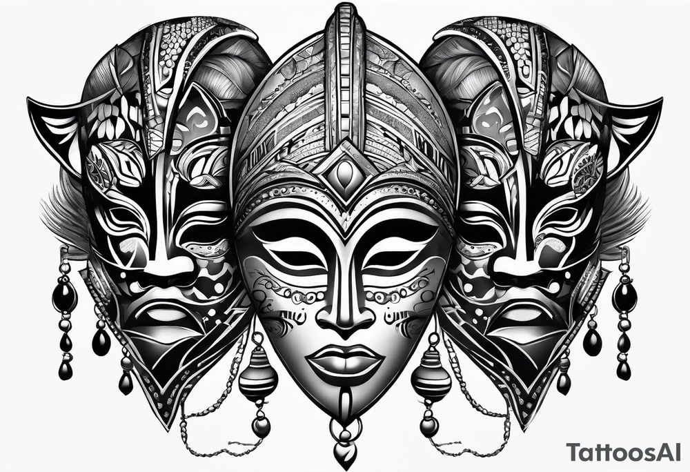 African masks tattoo idea