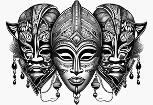 African masks tattoo idea