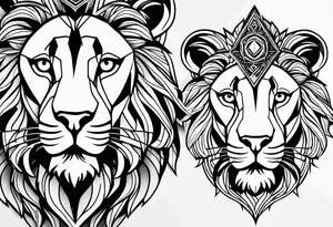 geometric lion tattoo tattoo idea