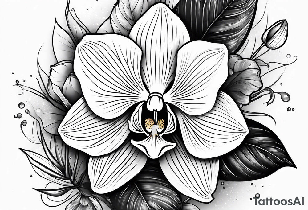 Orchid flowers tattoo idea