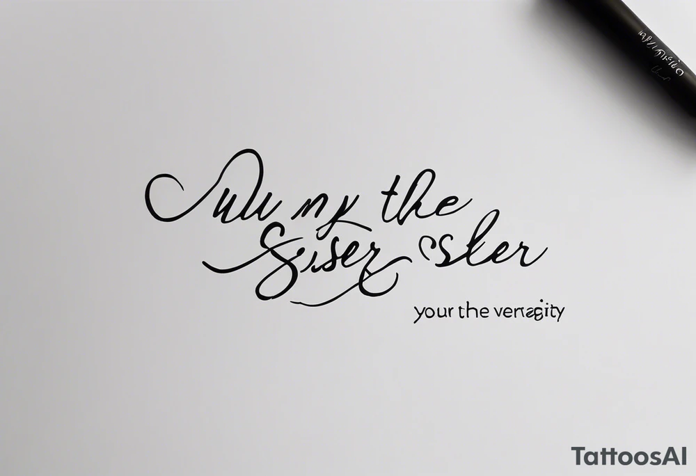 Puzzle Piece: A fine, clean outline with no shading, keeping the design light and elegant. Two pieces connected. 
Handwritten Text: inside the puzzle piece, your sister’s words “to my favorite sister,” carefully preserving the integrity of her handwriting.
This will create a balanced, meaningful design that's simple yet full of emotion—perfect for a small ankle tattoo. tattoo idea