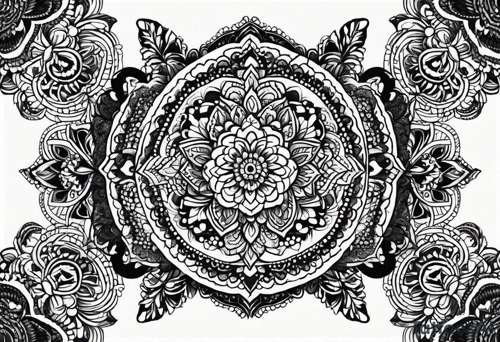 Rattlesnake mandala henna black tattoo design tattoo idea