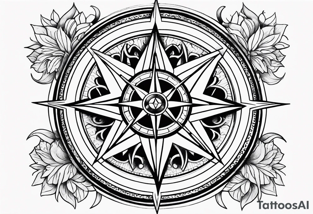 Bisexual compass rose tattoo idea