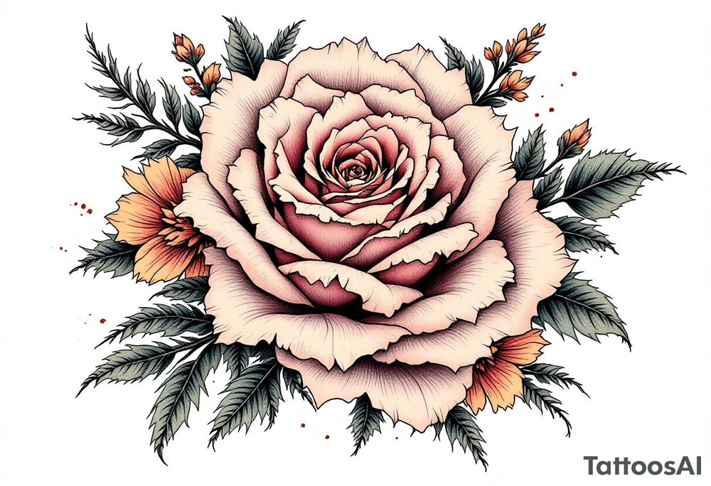 Floral tramp stamp tattoo idea