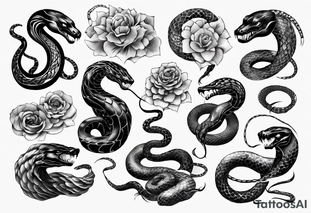 lots of black.  a snake going from chest to shoulder tattoo idea