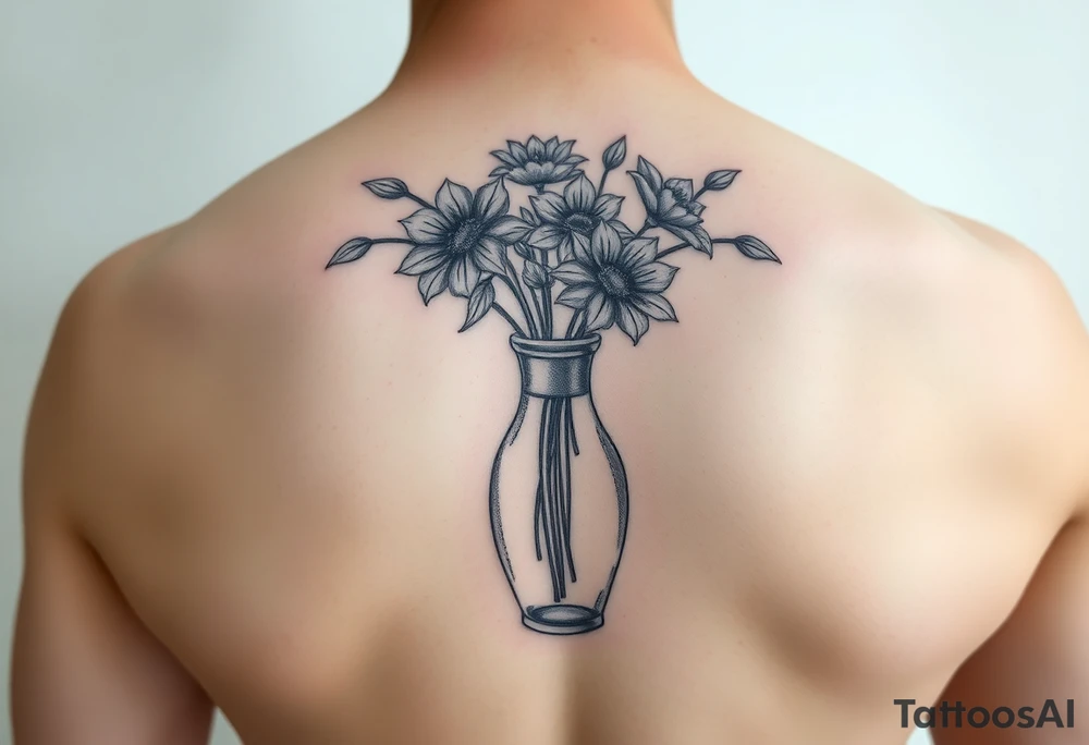 Vase but in the vase are flowers tattoo idea