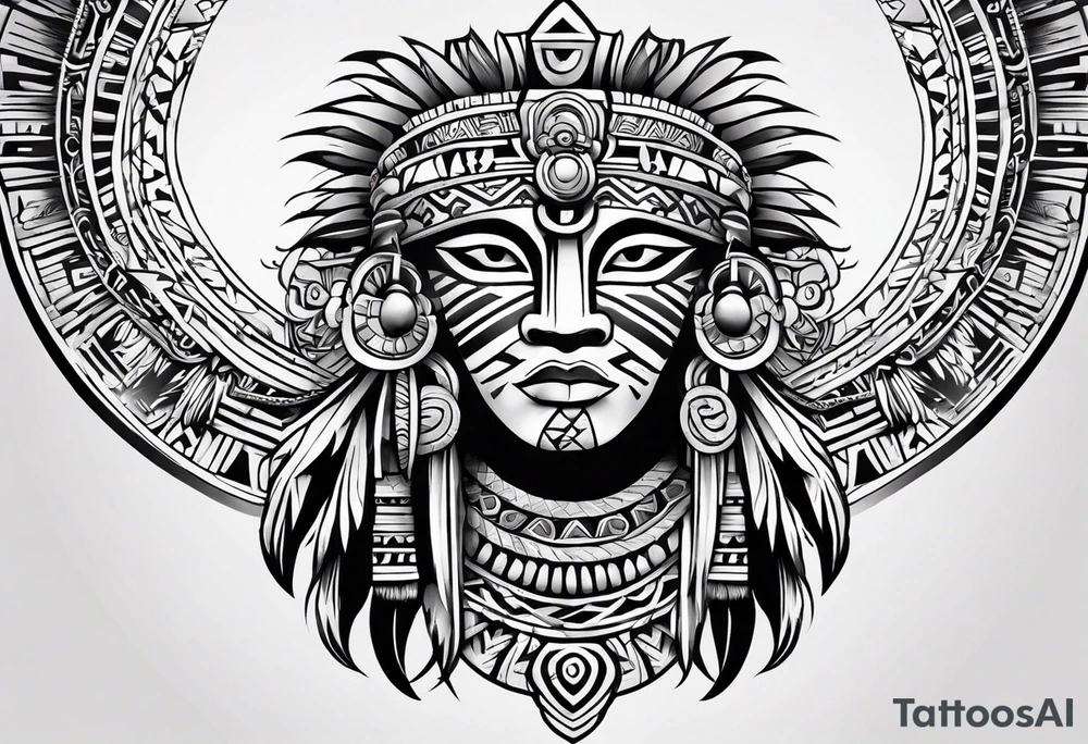 Simple Aztec tribal for left shoulder tattoo idea