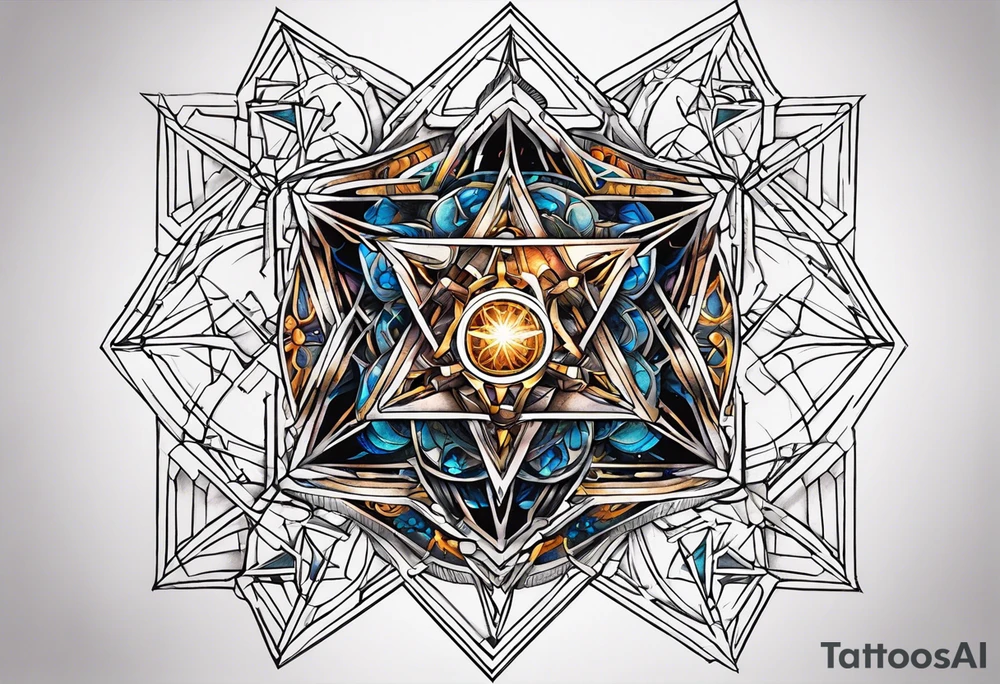 Metatron's cube  chest peice tattoo idea