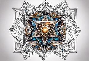 Metatron's cube  chest peice tattoo idea