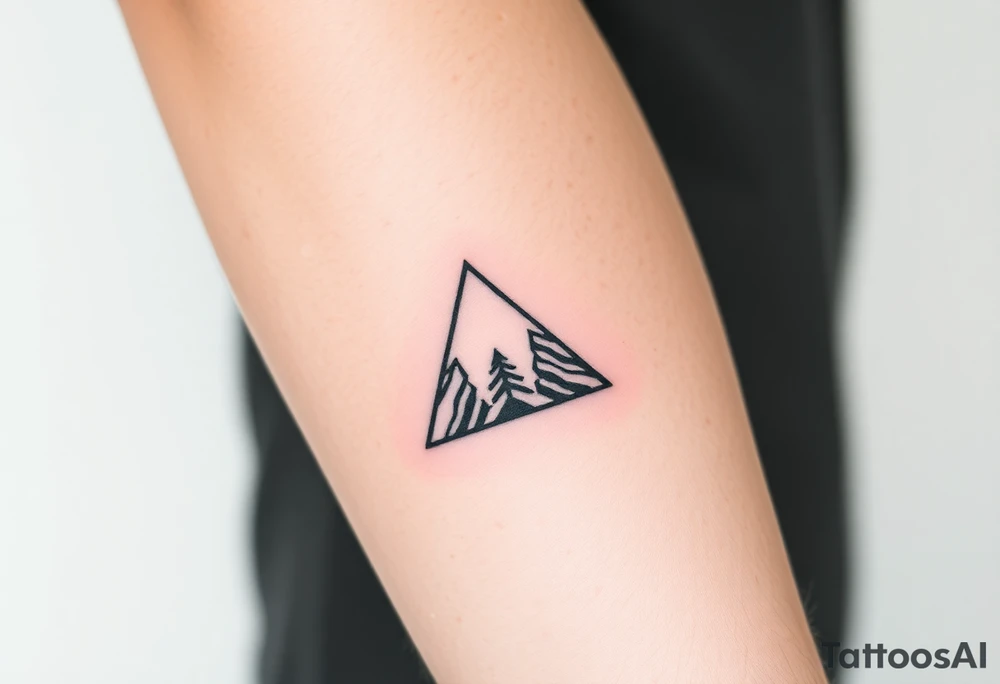 Geometric small triangle about different paths in life merge together and become stronger together tattoo idea