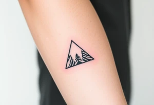 Geometric small triangle about different paths in life merge together and become stronger together tattoo idea