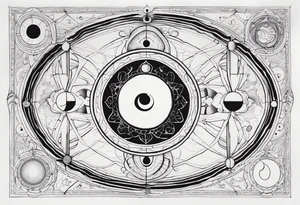 Astrology, Cancer, Natal Chart, symbolic, vision, yin yang, the moon, the sun, Uranus, Pluto, spiritual third eye, mystical armband tattoo idea