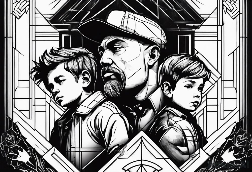 father and his two boys tattoo idea