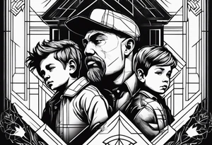 father and his two boys tattoo idea