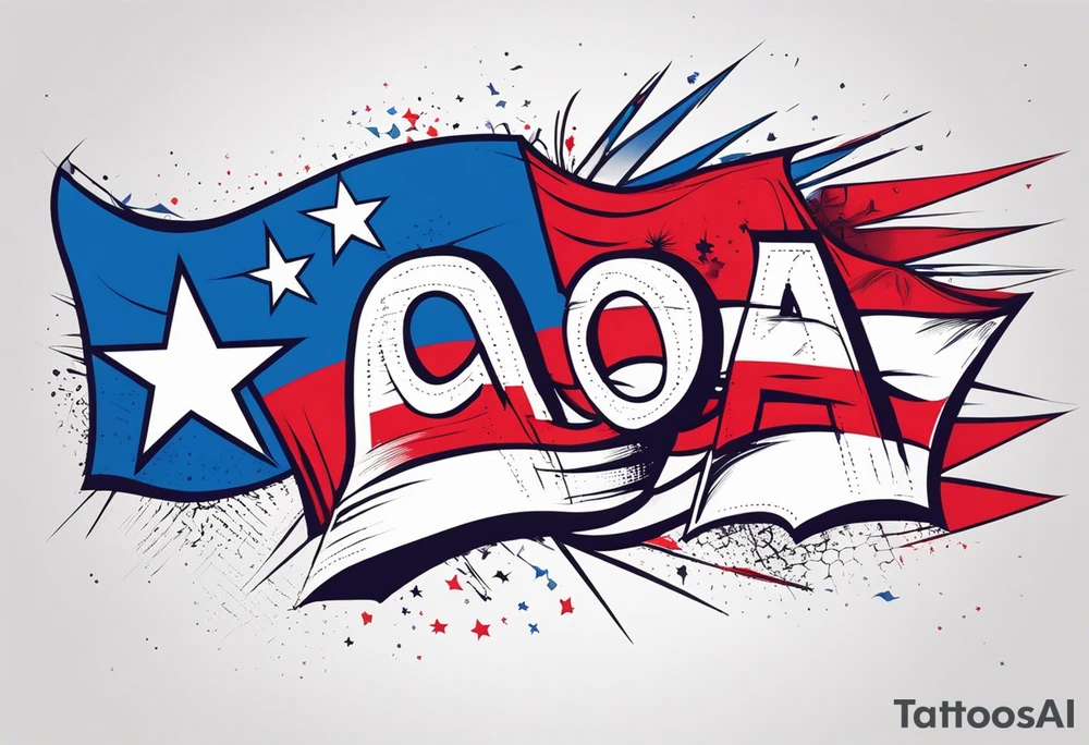 The Puerto Rican Flag with the words under it 
“A.O.” BUSHWICK tattoo idea