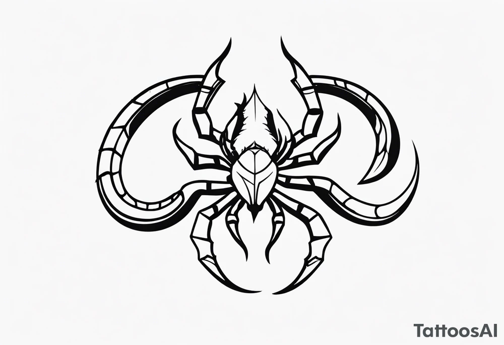 snake spider scorpion blade tattoo idea