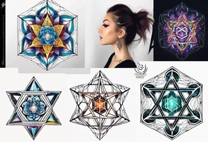 Metatron's cube fibonachi tattoo idea