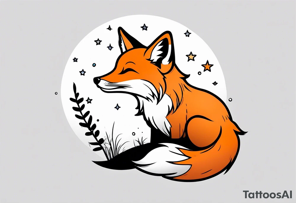 little fox look at the star tattoo idea