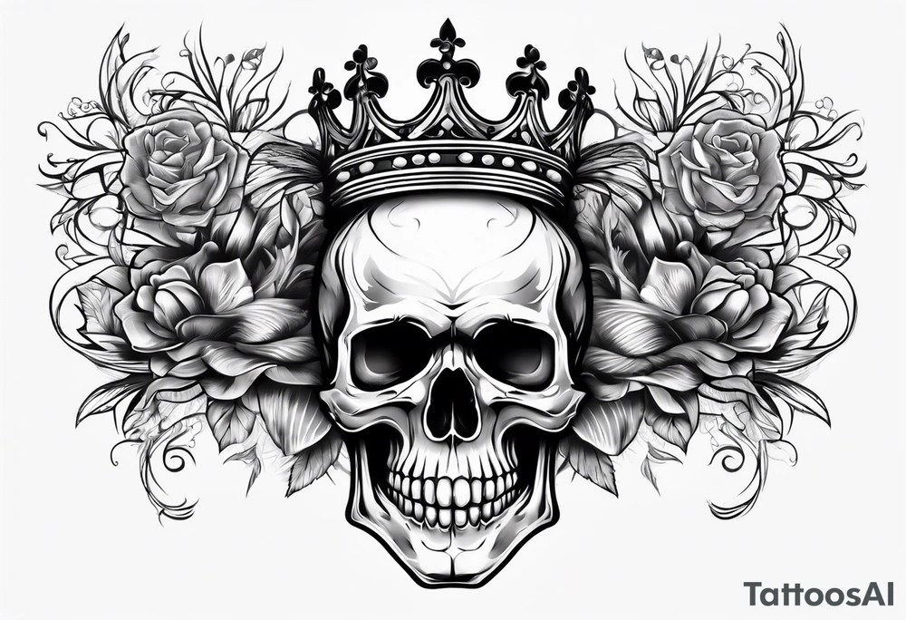 side profile 
skull crown tattoo idea