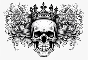side profile 
skull crown tattoo idea