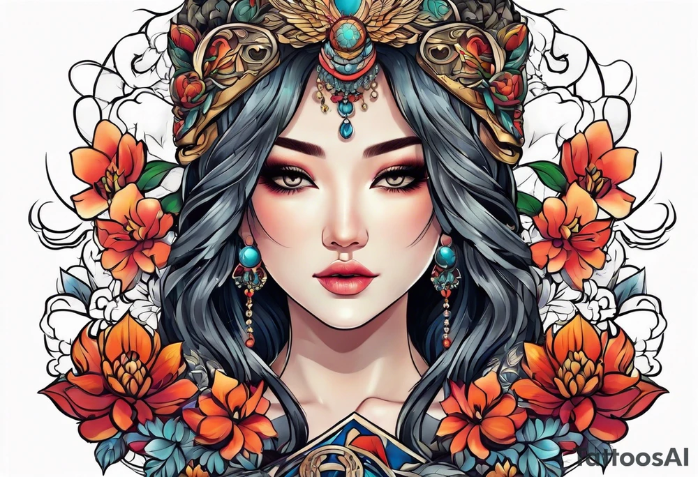 Amuleto con flor tattoo idea