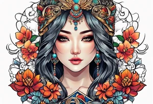 Amuleto con flor tattoo idea