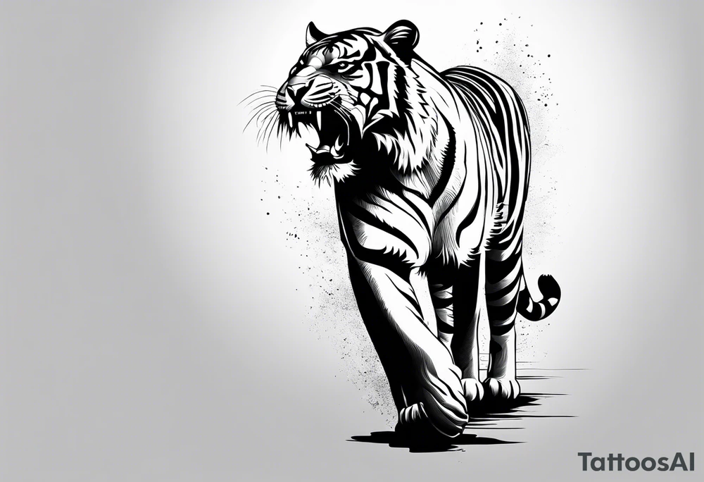 tiger standing up tattoo idea