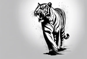 tiger standing up tattoo idea