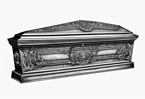 Plain Coffin in graveyard tattoo idea