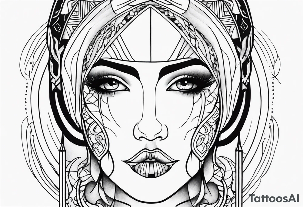 a long face tattoo idea