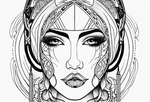 a long face tattoo idea