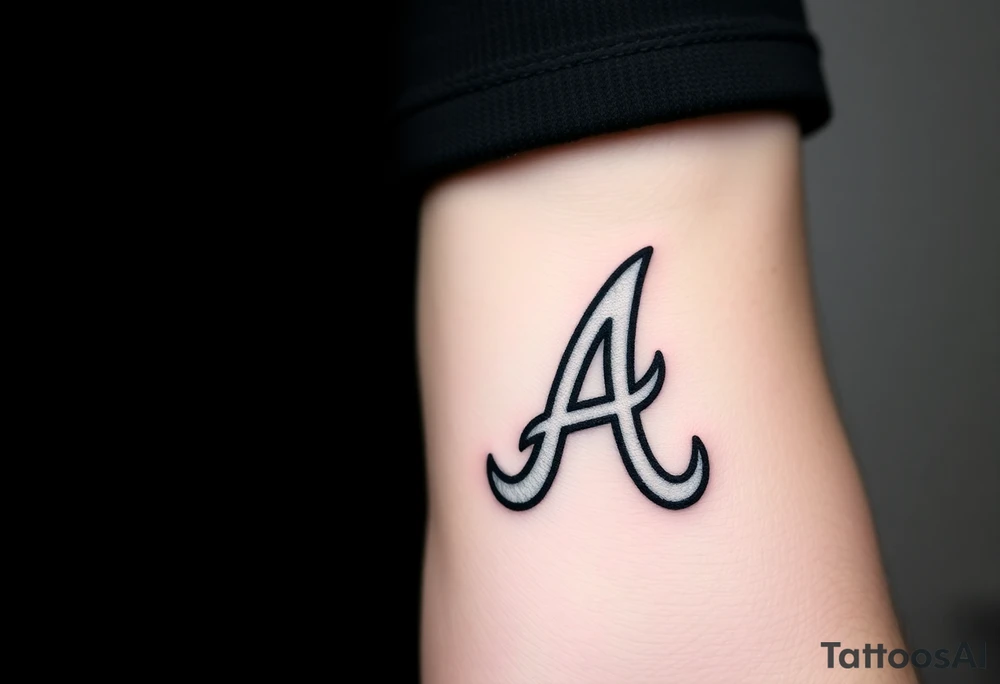 Atlanta Braves logo letter “A” negative shaded tattoo idea