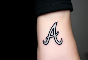 Atlanta Braves logo letter “A” negative shaded tattoo idea