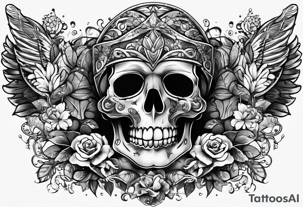 rock a Billy Arm sleeve mit verschiedenen Motiven tattoo idea