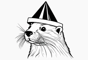 otter with a party hat tattoo idea