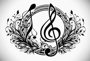A music note in nature tattoo idea