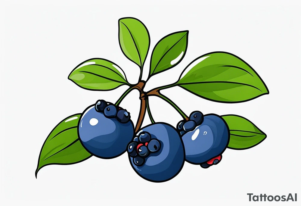 3 blueberries with a leaf tattoo idea